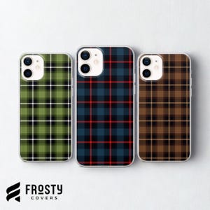 Plaid Phone Case Tartan Fabric Print Cover for iPhone 17 Pro Max, 16e, 15, 14, 13 & Samsung S26 Ultra, S25 FE, A57, A56, Pixel 10, 9A