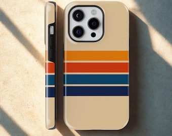 Retro Randigt Telefonskal Estetiskt Fodral för iPhone 17 Pro Max, 16e, 15, 14, 13 & Samsung S26 Ultra, S25 FE, A57, A56, Pixel 10, 9A