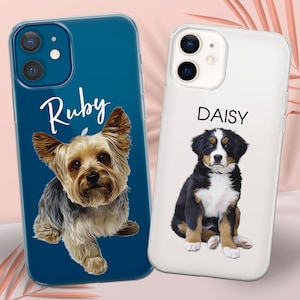 Personalisierte Haustier Handyhülle Personalisierte Tier Cover für iPhone 16 Pro Max, 15 Plus, 14, 13, 12, 11, XS & Samsung S25, S24, A56, A55, Pixel 9 Pro