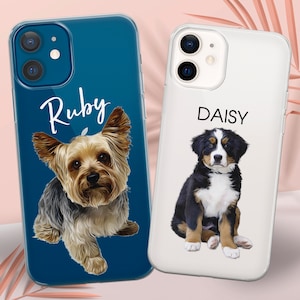 Custom Pet Phone Case Personalised Animal Cover fit for iPhone 15 Pro Max, 14 Plus, 13, 12, 11, XR & Samsung S24, S23, A54, A53, Pixel 8 Pro