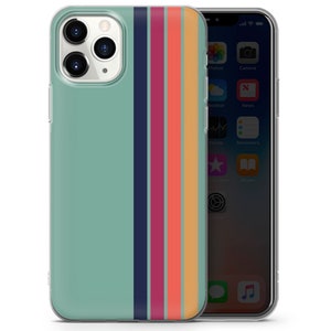 Retro Stripes Phone Case Estética Vintage Cover apta para iPhone 15 Pro Max, 14 Plus, 13, 12, 11, XR y Samsung S24, S23, A54, A53, Pixel 8 imagen 6