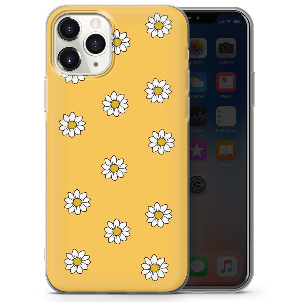 .com: Yellow Daisy Checkerboard Phone Case Compatible with iPhone 14  13 12 11 Mini Pro Max X XR XS 8 7 - Shockproof Protective TPU Aluminum  Phone Cover Case, Floral Checkered Case