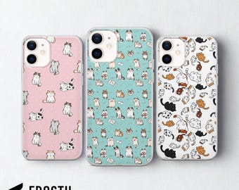 Funda para teléfono con diseño de gato para iPhone 17 Pro Max, 16e, 15, 14, 13 y Samsung S26 Ultra, S25 FE, A57, A56, Pixel 10, 9A
