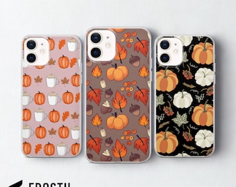 Höstskal med lövmotiv för iPhone 17 Pro Max, 16e, 15, 14, 13 och Samsung S26 Ultra, S25 FE, A57, A56, Pixel 10, 9A
