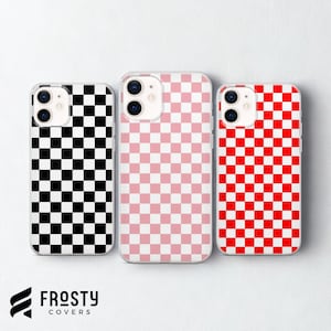 Funda de teléfono a cuadros para iPhone 17 Pro Max, 16e, 15, 14, 13 y Samsung S26 Ultra, S25 FE, A57, A56, Pixel 10, 9A