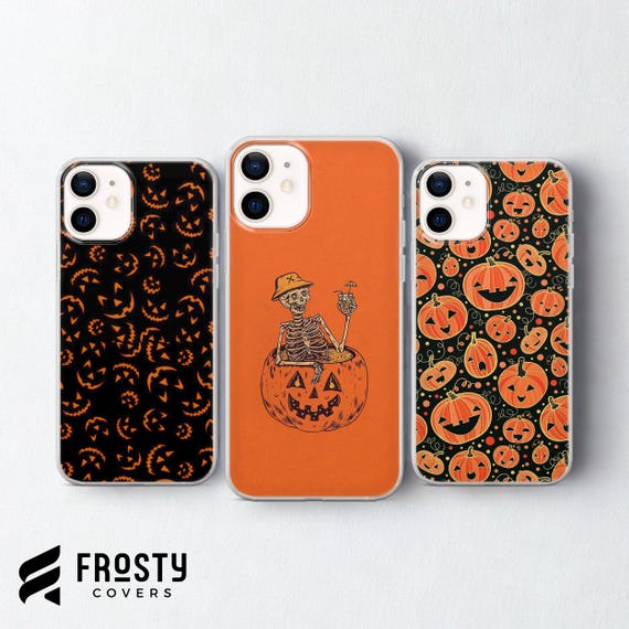 Coque Halloween IPhone 13 Pro – Jack O'Lantern, Citrouille, Squelette – TPU Noir