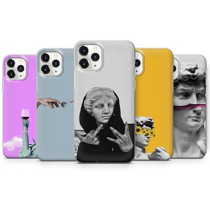 Aesthetic Statue Phone Case Abstract Cover for iPhone 17 Pro Max, 16e, 15, 14, 12 & Samsung S25 Ultra, S24 FE, A56, Pixel 10 XL, 9a, 8