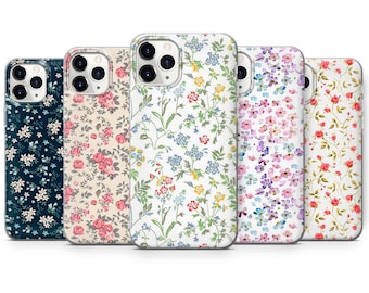 Coque de portable fleurs printanières, jolie coque florale adaptée pour iPhone 15 Pro Max, 14 Plus, 13, 12, 11, XR et Samsung S24, S23, A54, A53, Pixel 8 Pro, 7