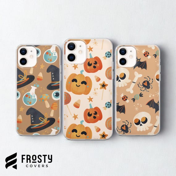 Custodia a portafoglio per Apple iPhone 14 Pro Max, motivo: zucca di Halloween