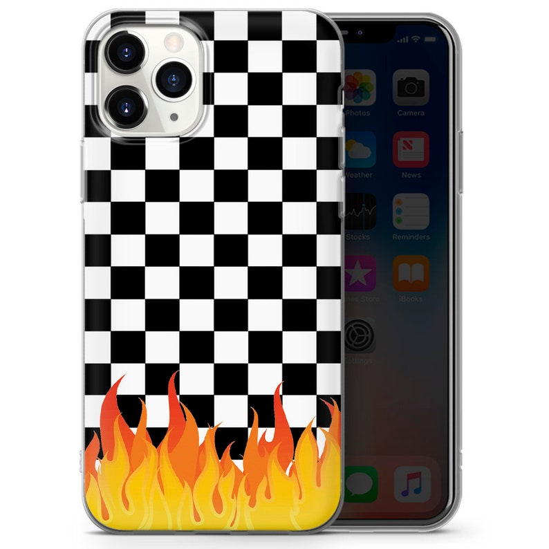 Checkered Phone Case Fire Checker Cover Fit for Iphone 13 Pro | Etsy UK