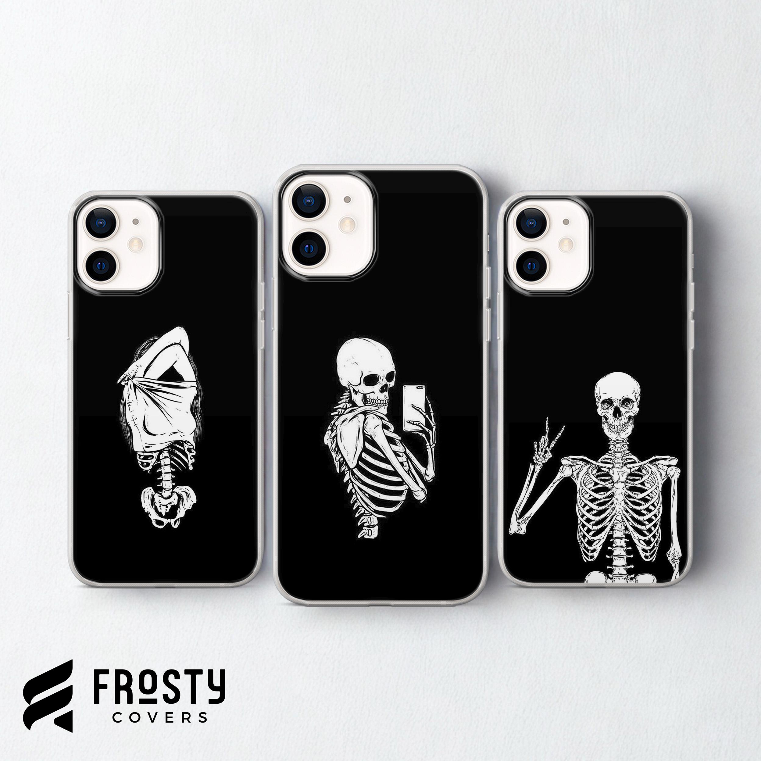 美しいスケルトン模様のスマホケース スカルカバー iPhone 17 Pro Max