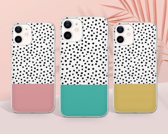 Coque de portable à pois pastel, adaptée pour iPhone 15 Pro Max, 14 Plus, 13, 12, 11, XR et Samsung S24, S23, A54, A53, Pixel 8 Pro, 7