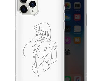 One Line Art Phone Case Aesthetic Drawing Cover Fit for iPhone 15