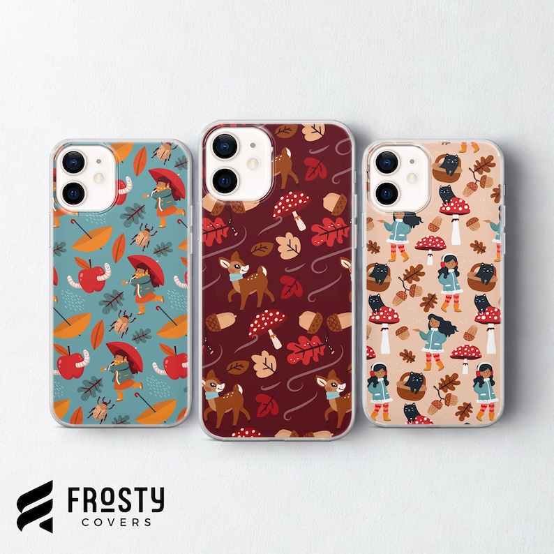 Autumn Phone Case Fall Leaves Cover for iPhone 18 Pro Max, 17, 16, 15, Samsung S26 Ultra, S25 FE, A57, A56, Pixel 11, 10 image 1