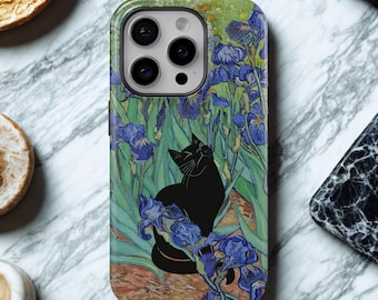 Custodia per telefono con gatto Vincent Van Gogh per iPhone 17 Pro Max, 16e, 15, 14, 13 e Samsung S26 Ultra, S25 FE, A57, A56, Pixel 10, 9A