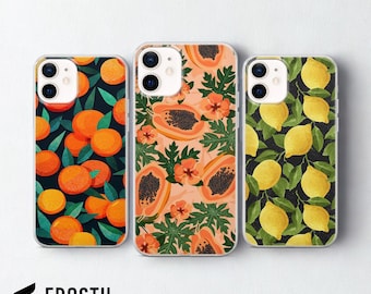 Funda para teléfono con diseño de frutas tropicales y frutas exóticas para iPhone 17 Pro Max, 16e, 15, 14, 13 y Samsung S26 Ultra, S25 FE, A57, A56, Pixel 10, 9A