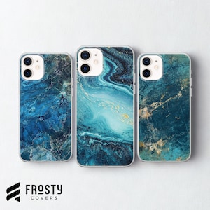 Blue Marble Phone Case With Gold Cover for iPhone 17 Pro Max, 16e, 15, 14, 13 & Samsung S26 Ultra, S25 FE, A57, A56, Pixel 10, 9A