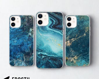Blue Marble Phone Case With Gold Cover for iPhone 17 Pro Max, 16e, 15, 14, 13 & Samsung S26 Ultra, S25 FE, A57, A56, Pixel 10, 9A