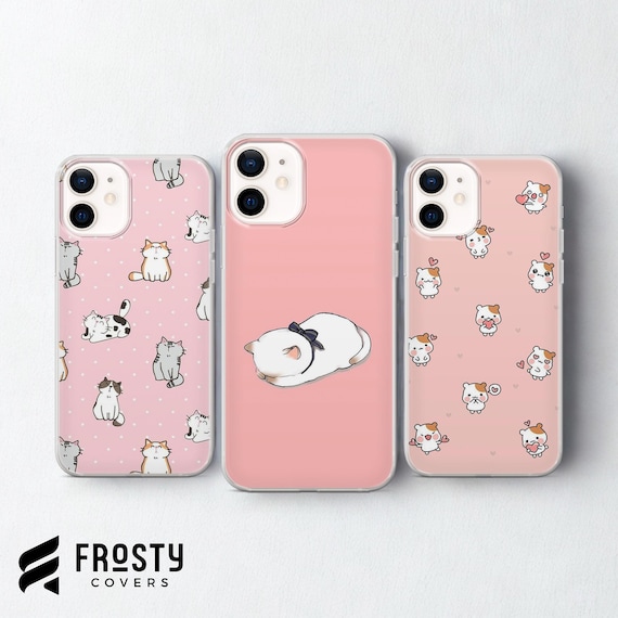 Cat Phone Case, Cute Kitten Pink Pattern Cover for iPhone 18 Pro