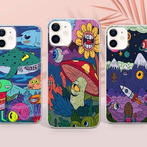 Custodia per telefono Psychedelic Trip Happy Eye Cover per iPhone 16 Pro Max, 15 Plus, 14, 13, 12, 11, XS e Samsung S25, S24, A56, A55, Pixel 9 Pro, 8