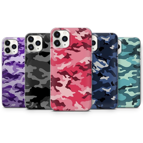 Camo telefoonhoesje Army Camouflage Cover geschikt voor iPhone 15 Pro Max, 14 Plus, 13, 12, 11, XR en Samsung S24, S23, A54, A53, Pixel 8 Pro, 7