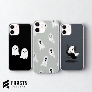 Capa de celular de Halloween com fantasma assustador para iPhone 17 Pro Max, 16e, 15, 14, 13 e Samsung S26 Ultra, S25 FE, A57, A56, Pixel 10, 9A