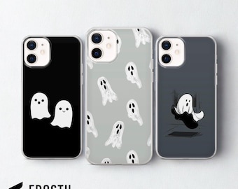 Funda para teléfono con diseño de fantasma de Halloween para iPhone 17 Pro Max, 16e, 15, 14, 13 y Samsung S26 Ultra, S25 FE, A57, A56, Pixel 10, 9A
