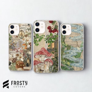 Cottagecore Phone Case Wildflower Scrapbook Cover for iPhone 18 Pro Max, 17, 16, 15, Samsung S26 Ultra, S25 FE, A57, A56, Pixel 11, 10