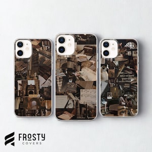 Aesthetic Collage Phone Case Dark Academia Cover for iPhone 17 Pro Max, 16e, 15, 14, 13 & Samsung S26 Ultra, S25 FE, A57, A56, Pixel 10, 9A