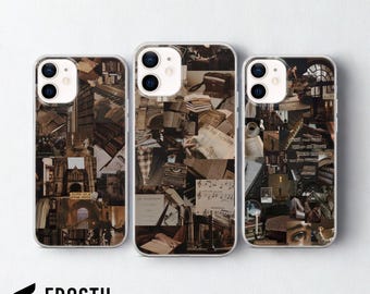 Funda de teléfono con collage estético Dark Academia para iPhone 17 Pro Max, 16e, 15, 14, 13 y Samsung S26 Ultra, S25 FE, A57, A56, Pixel 10, 9A