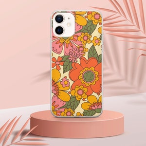 Retro Groovy Phone Case Floral Hippie Cover fit for iPhone 15 Pro Max, 14 Plus, 13, 12, 11, XR & Samsung S24, S23, A54, A53, Pixel 8 Pro, 7 image 2