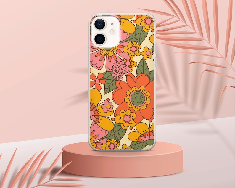 Retro Groovy Phone Case Floral Hippie Cover fit for iPhone 15 Pro Max, 14 Plus, 13, 12, 11, XR & Samsung S24, S23, A54, A53, Pixel 8 Pro, 7 image 2