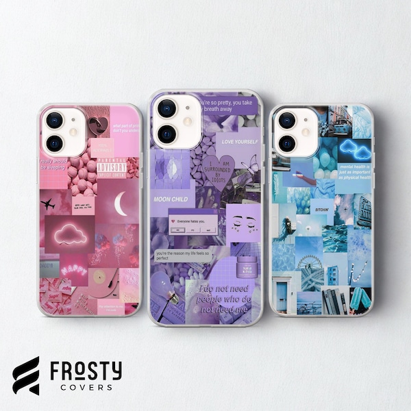 Aesthetic Collage Phone Case Abstract Art Cover voor iPhone 17 Pro Max, 16e, 15, 14, 13 en Samsung S26 Ultra, S25 FE, A57, A56, Pixel 10, 9A