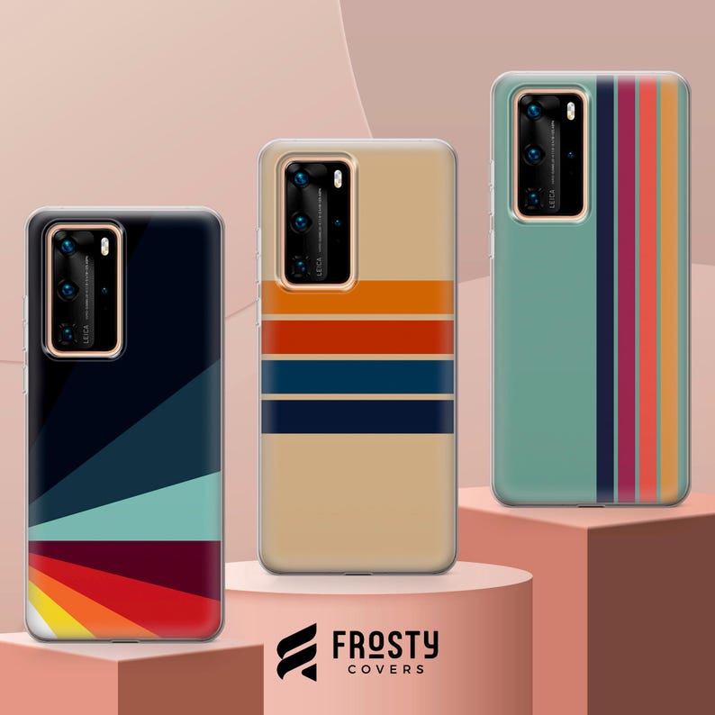 Retro Stripes Handyhülle Ästhetische Vintage Hülle für iPhone 17 Pro Max, 16e, 15, 14, 13 & Samsung S26 Ultra, S25 FE, A57, A56, Pixel 10, 9A, 9A Bild 10