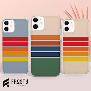 Retro Stripes Phone Case Aesthetic Vintage Cover for iPhone 17 Pro Max, 16e, 15, 14, 12 & Samsung S25 Ultra, S24 FE, A56, Pixel 10 XL, 9a, 8