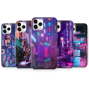 Japanese Night City Phone Case Aesthetic Cover fit for iPhone 15 Pro Max, 14 Plus, 13, 12, 11, XR & Samsung S24, S23, A54, A53, Pixel 8 Pro