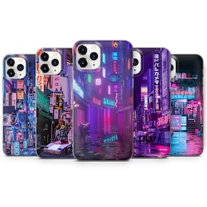 Japanese Night City Phone Case Aesthetic Cover fit for iPhone 15 Pro Max, 14 Plus, 13, 12, 11, XR & Samsung S24, S23, A54, A53, Pixel 8 Pro