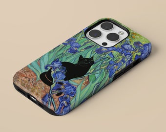 Funda para teléfono Cat Vincent Van Gogh Funda apta para iPhone 15 Pro Max, 14 Plus, 13, 12, 11, XR y Samsung S24, S23, A54, A53, Pixel 8 Pro, 7