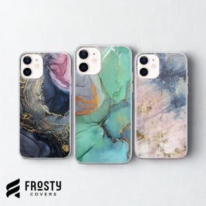 Marmorerat mobilskal med glamourmålning till iPhone 17 Pro Max, 16e, 15, 14, 13 och Samsung S26 Ultra, S25 FE, A57, A56, Pixel 10, 9A