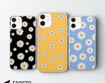 Daisy Flowers Handyhülle Blumenmuster Cover für iPhone 17 Pro Max, 16e, 15, 14, 13 & Samsung S26 Ultra, S25 FE, A57, A56, Pixel 10, 9A