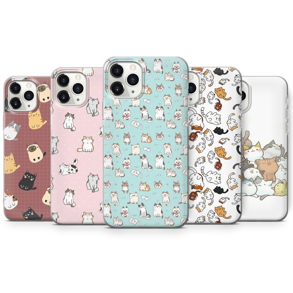 Cute Pet Cat Phone Case Kitten Cover fit for iPhone 15 Pro Max, 14 Plus, 13, 12, 11, XR & Samsung S24, S23, A54, A53, Pixel 8 Pro, 7