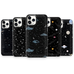 Planet Phone Case Moon Star Cover für iPhone 16 Pro Max, 15 Plus, 14, 13, 12, 11, XS & Samsung S25, S24, A56, A55, Pixel 9 Pro, 8