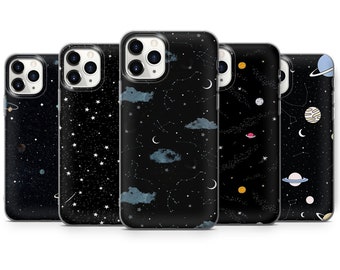 Planet Phone Case Moon Star Cover fit for iPhone 15 Pro Max, 14 Plus, 13, 12, 11, XR & Samsung S24, S23, A54, A53, Pixel 8 Pro, 7