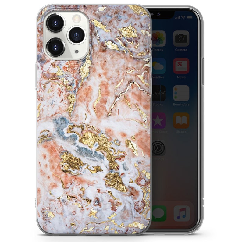 Marble Phone Case With Gold Cover fit for iPhone 15 Pro Max, 14 Plus, 13, 12, 11, XR & Samsung S24, S23, A54, A53, Pixel 8 Pro, 7 image 5