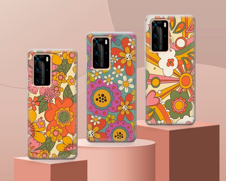 Retro Groovy Phone Case Floral Hippie Cover fit for iPhone 15 Pro Max, 14 Plus, 13, 12, 11, XR & Samsung S24, S23, A54, A53, Pixel 8 Pro, 7 image 9