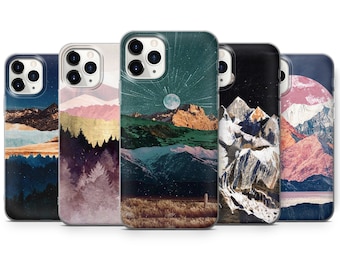 Mountain Phone Case Wanderlust Cover pour iPhone 15 Pro Max, 14 Plus, 13, 12, 11, XR et Samsung S24, S23, A54, A53, Pixel 8 Pro, 7