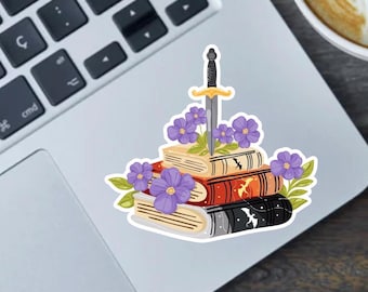 Fourth Wing Book Stack  2.5 Inch Sticker, Bumper Sticker and Fridge Magnet | Fourth Wing Inspired | Dragons Sticker