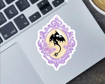 Fourth Wing Inspired Dragon Gloss Vinyl Sticker, Laptop Decal