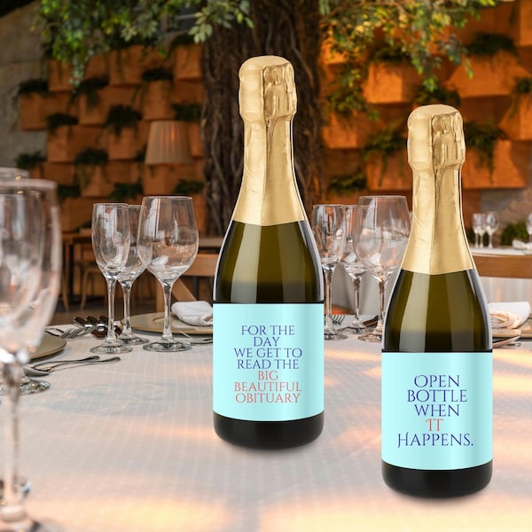 Champagner Flaschenetiketten Anti Donald Trump 3 x 6 Zoll Aufkleber zum Feiern
