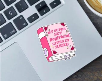 Funny Book Boyfriend Sticker: Romance Reader Gift